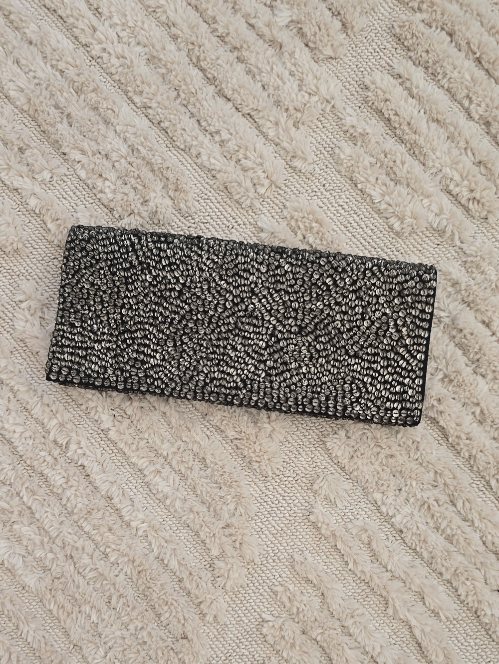 Club Monaco Black and Silver Crystal-Embellished Evening Clutch